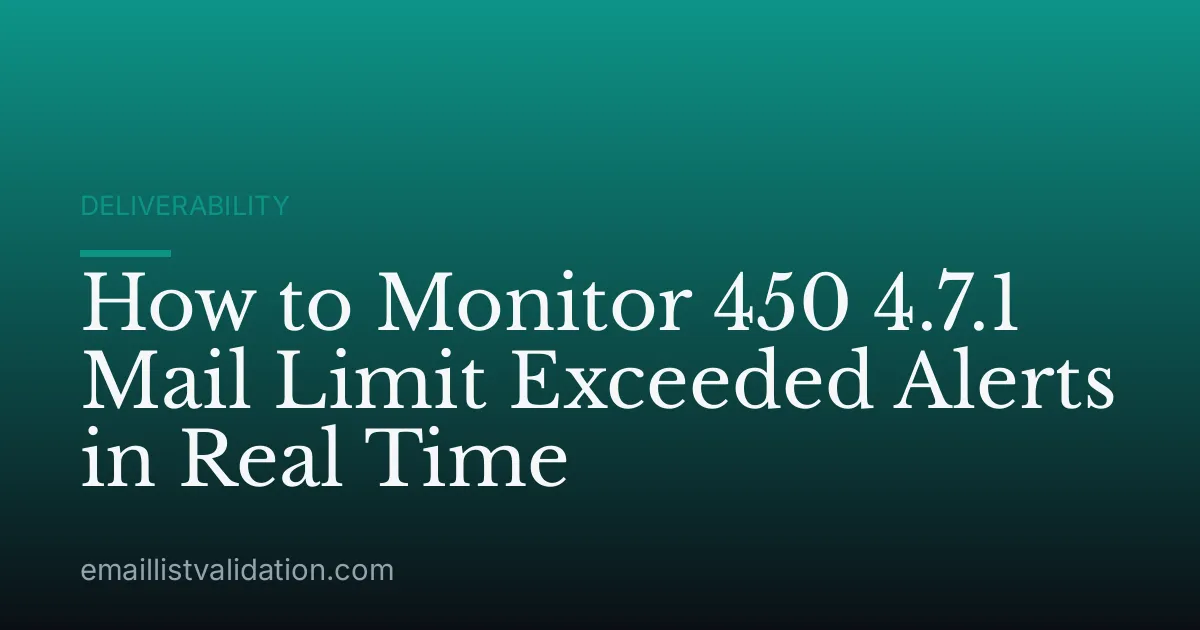 How to Monitor 450 4.7.1 Mail Limit Exceeded Alerts in Real Time