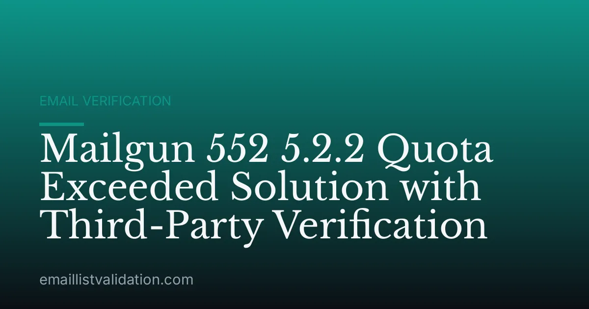 Mailgun 552 5.2.2 Quota Exceeded Solution with Third-Party Verification