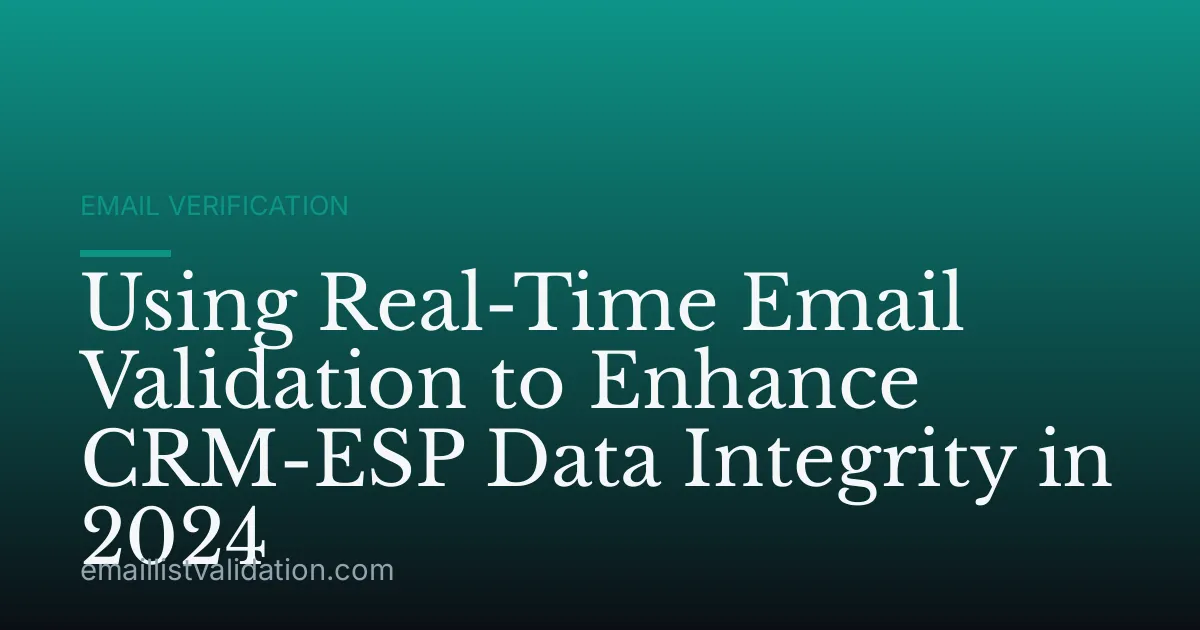 Using Real-Time Email Validation to Enhance CRM-ESP Data Integrity in 2024