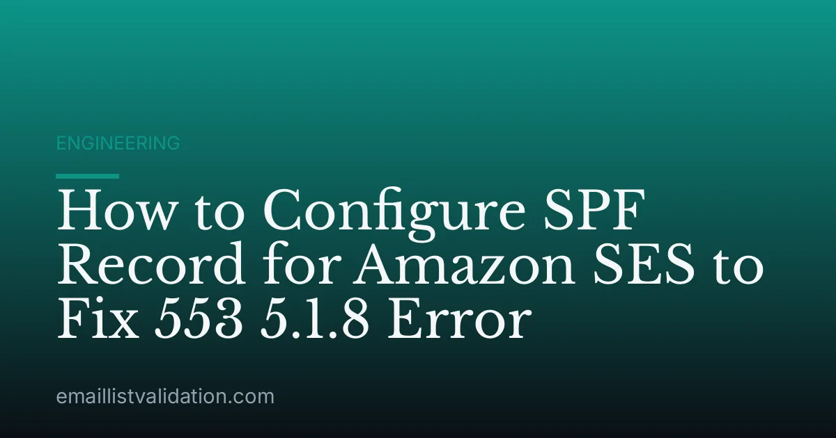 How to Configure SPF Record for Amazon SES to Fix 553 5.1.8 Error