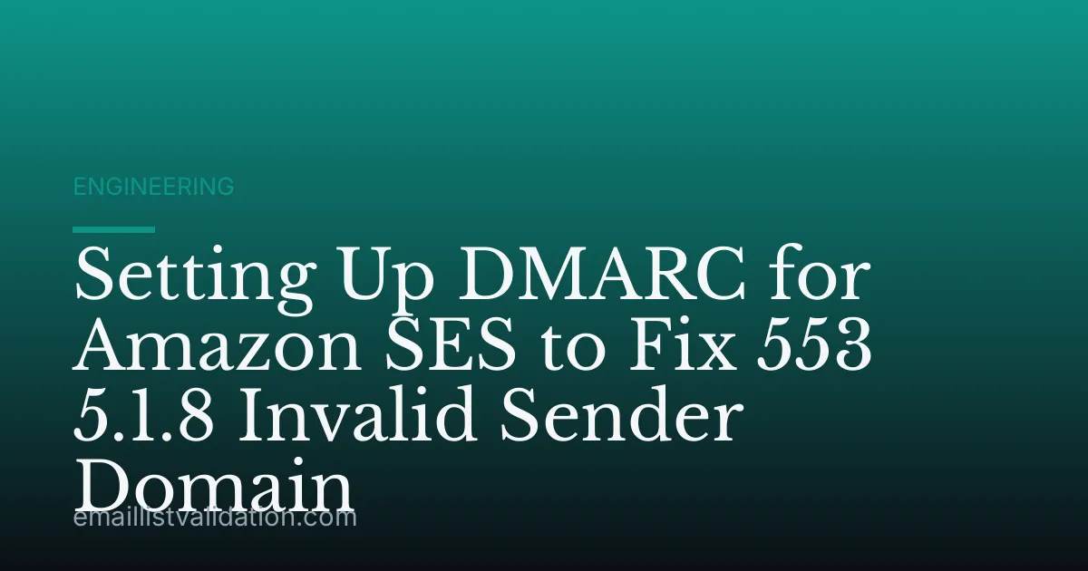Setting Up DMARC for Amazon SES to Fix 553 5.1.8 Invalid Sender Domain