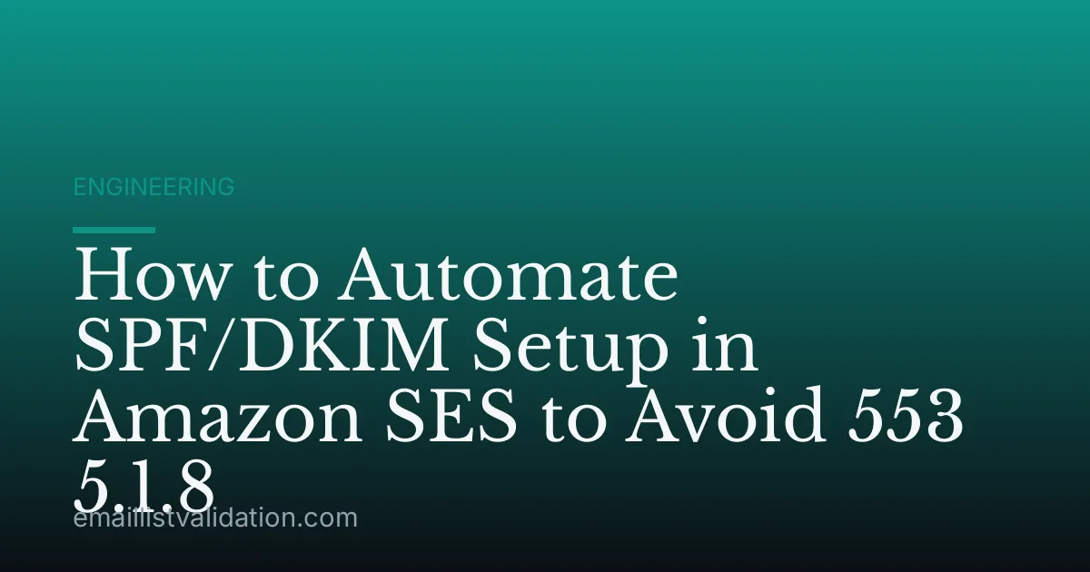 How to Automate SPF/DKIM Setup in Amazon SES to Avoid 553 5.1.8
