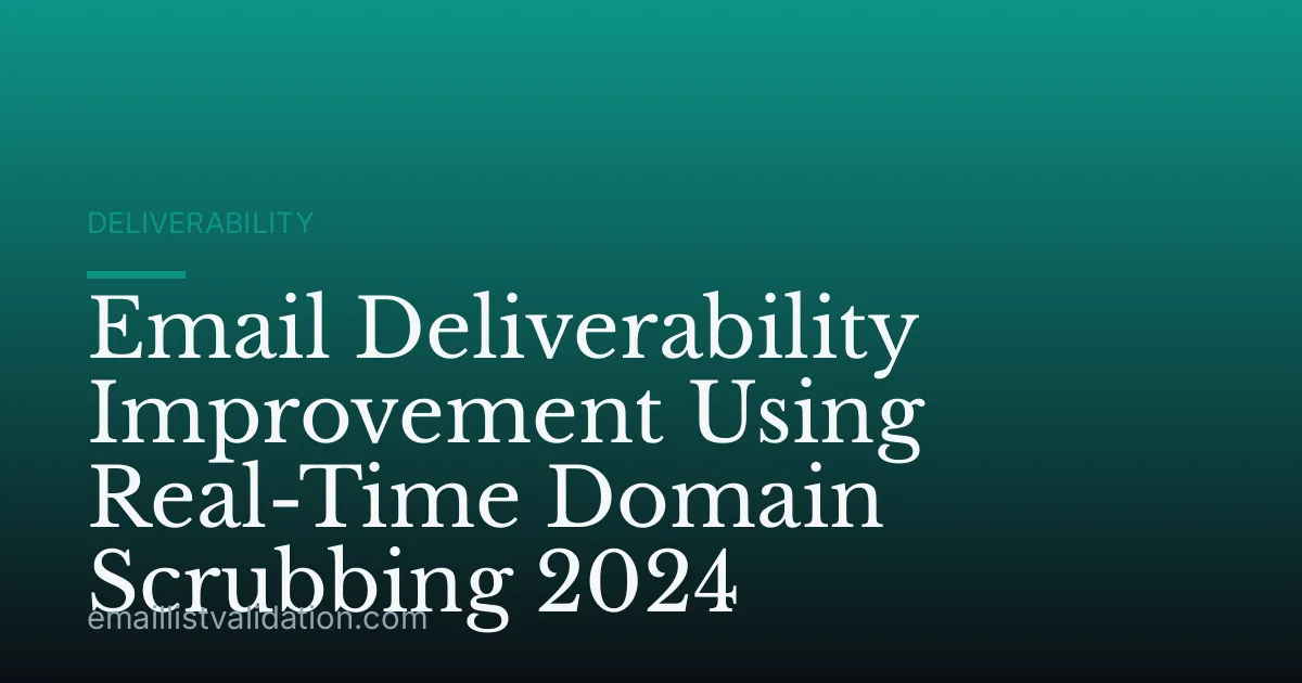 Email Deliverability Improvement Using Real-Time Domain Scrubbing 2024