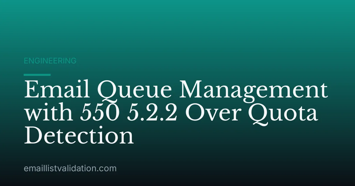 Email Queue Management with 550 5.2.2 Over Quota Detection