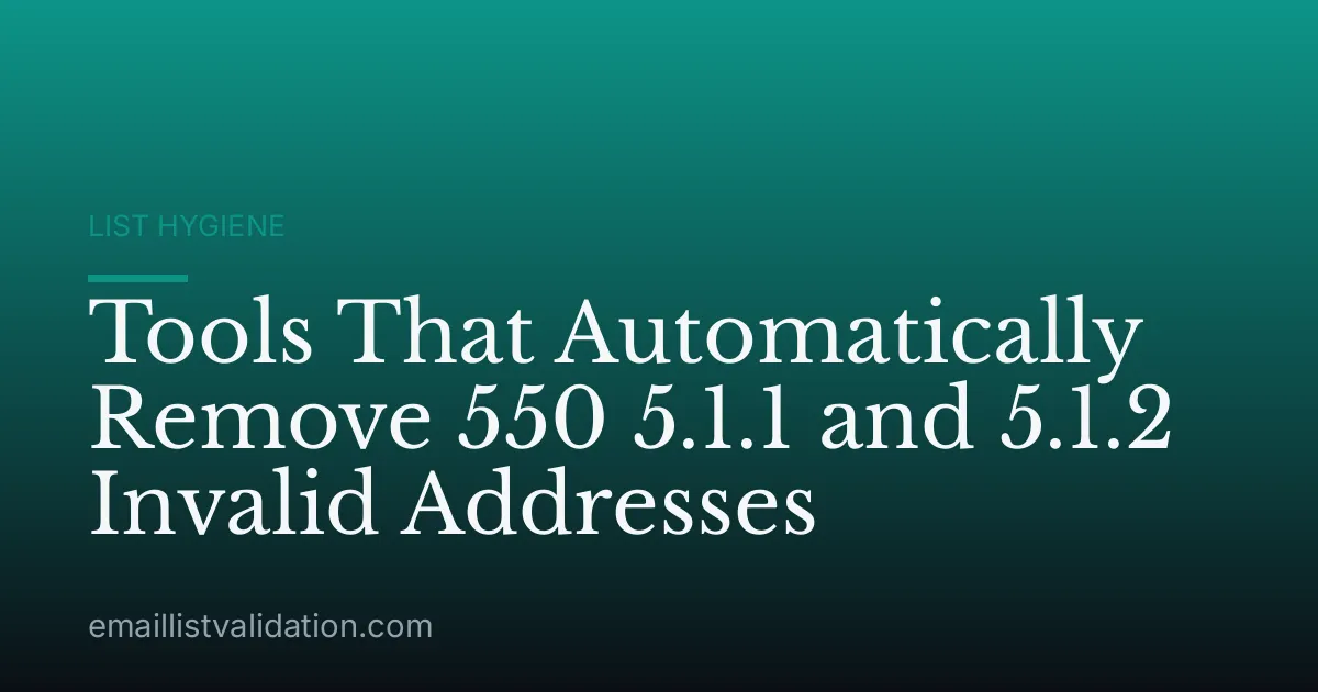 Tools That Automatically Remove 550 5.1.1 and 5.1.2 Invalid Addresses