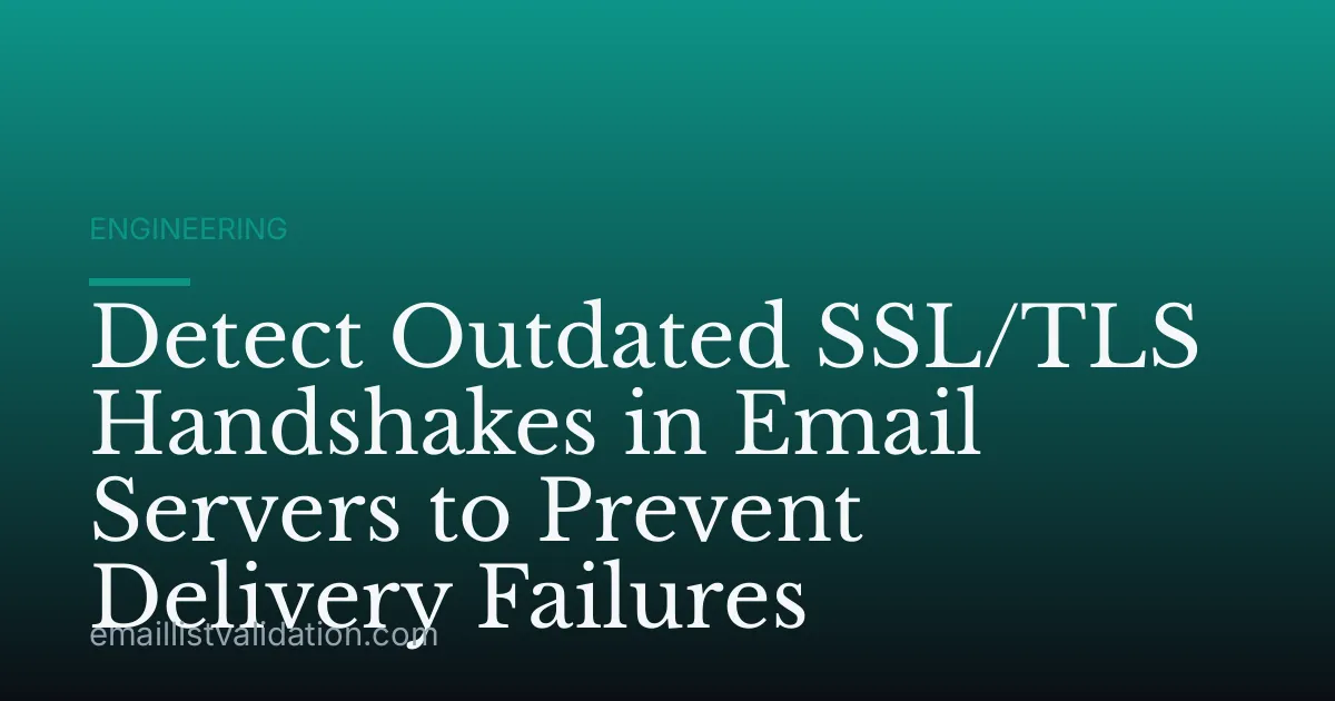Detect Outdated SSL/TLS Handshakes in Email Servers to Prevent Delivery Failures