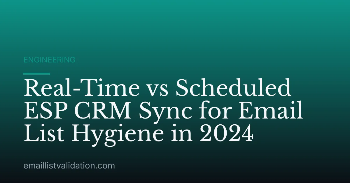 Real-Time vs Scheduled ESP CRM Sync for Email List Hygiene in 2024
