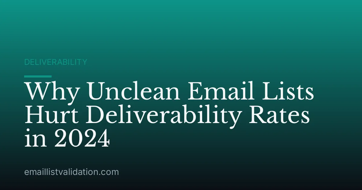 Why Unclean Email Lists Hurt Deliverability Rates in 2024