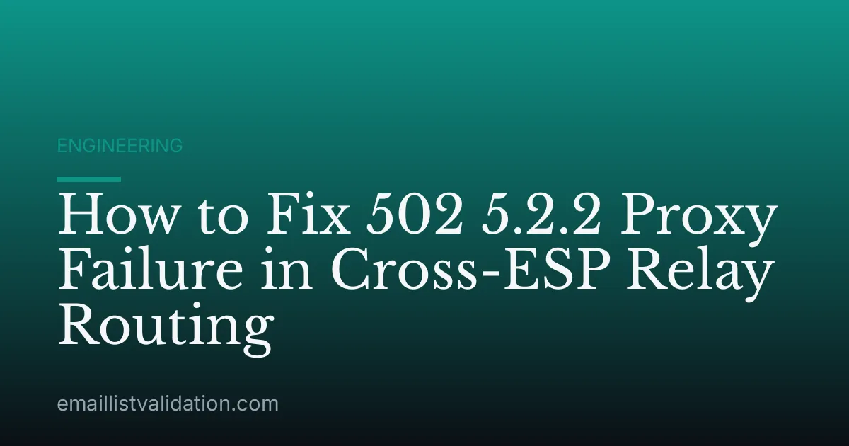 How to Fix 502 5.2.2 Proxy Failure in Cross-ESP Relay Routing