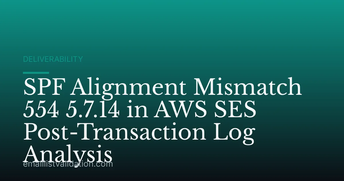 SPF Alignment Mismatch 554 5.7.14 in AWS SES Post-Transaction Log Analysis