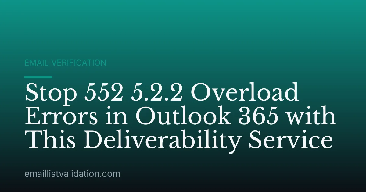Stop 552 5.2.2 Overload Errors in Outlook 365 with This Deliverability Service