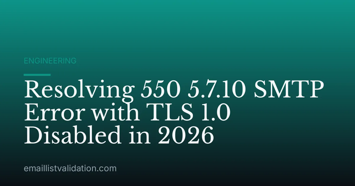 Resolving 550 5.7.10 SMTP Error with TLS 1.0 Disabled in 2026