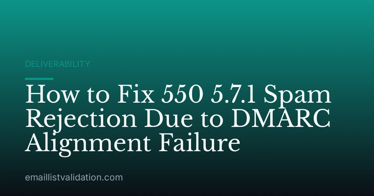 How to Fix 550 5.7.1 Spam Rejection Due to DMARC Alignment Failure