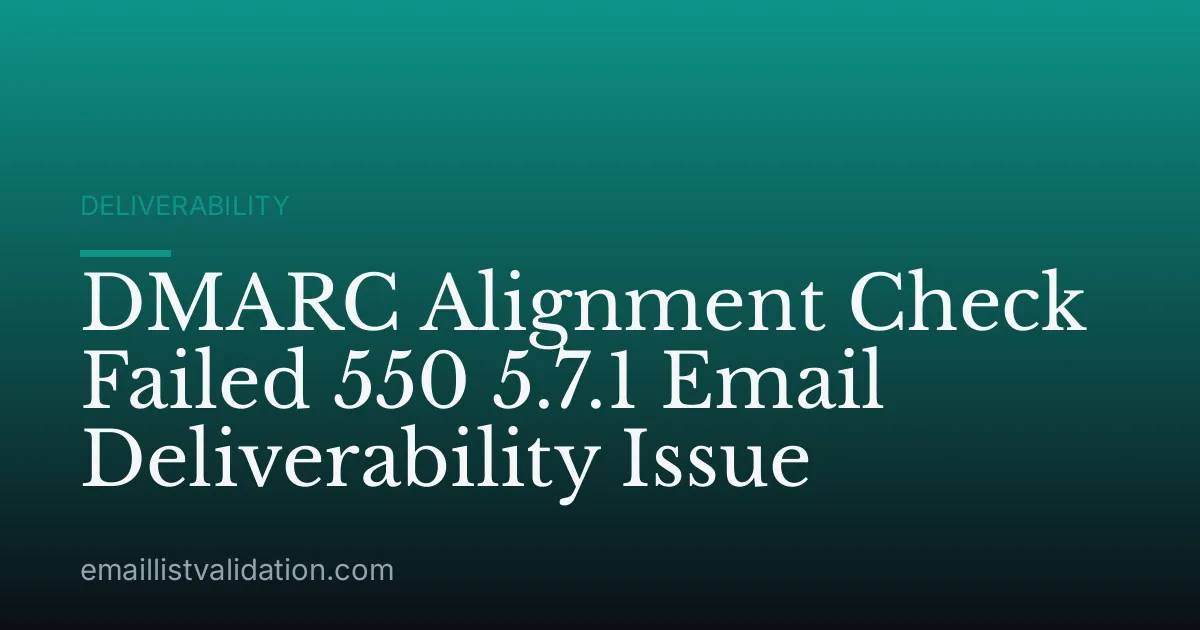 DMARC Alignment Check Failed 550 5.7.1 Email Deliverability Issue