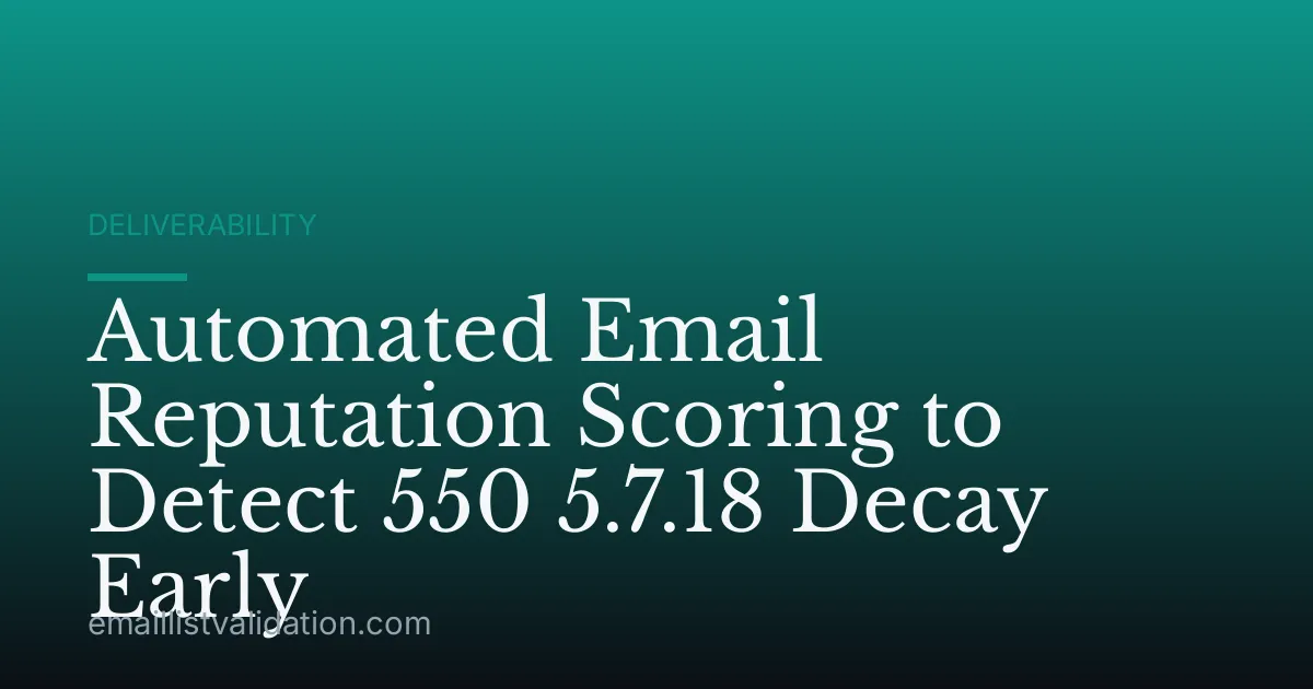 Automated Email Reputation Scoring to Detect 550 5.7.18 Decay Early