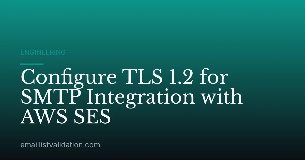 Configure TLS 1.2 for SMTP Integration with AWS SES