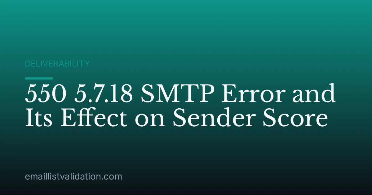 550 5.7.18 SMTP Error and Its Effect on Sender Score