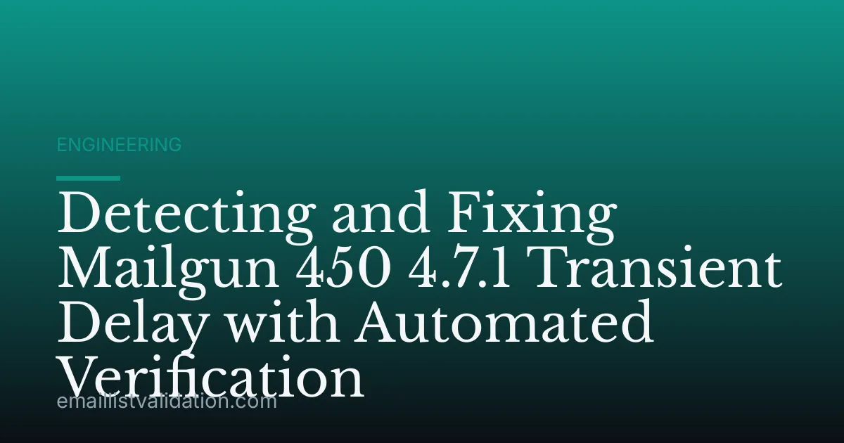 Detecting and Fixing Mailgun 450 4.7.1 Transient Delay with Automated Verification