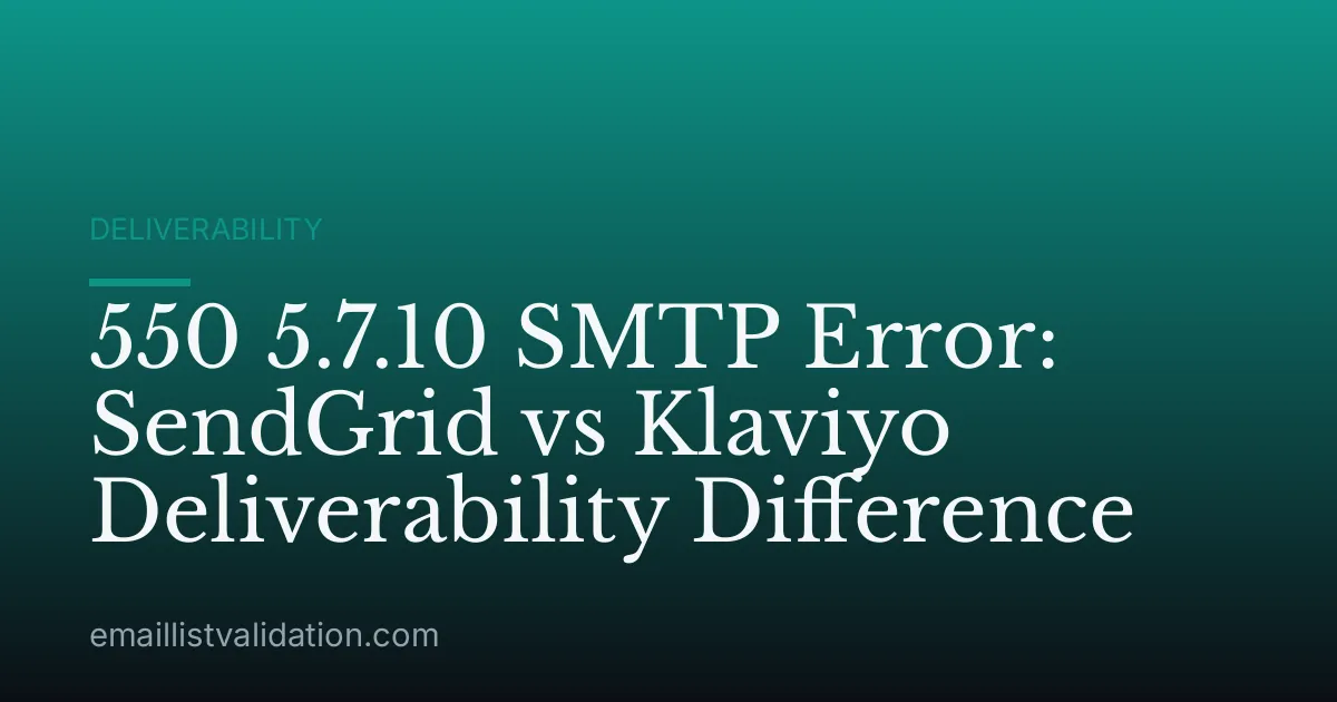 550 5.7.10 SMTP Error: SendGrid vs Klaviyo Deliverability Difference