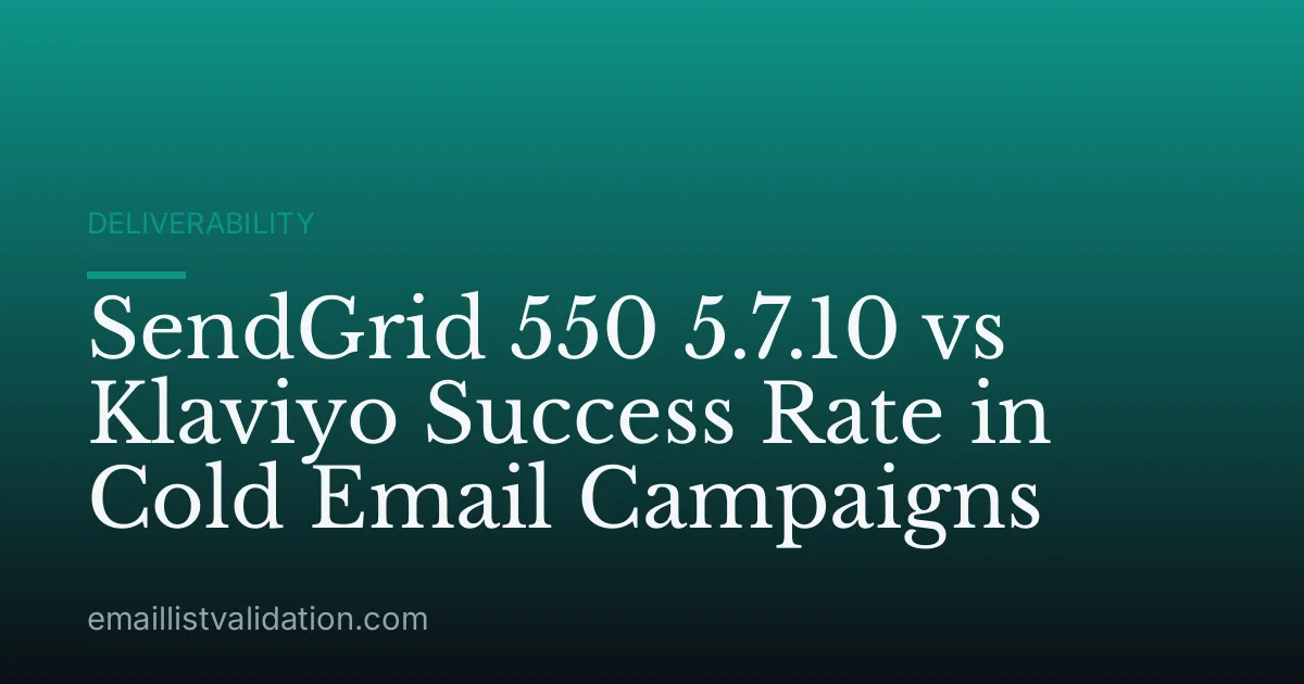 SendGrid 550 5.7.10 vs Klaviyo Success Rate in Cold Email Campaigns