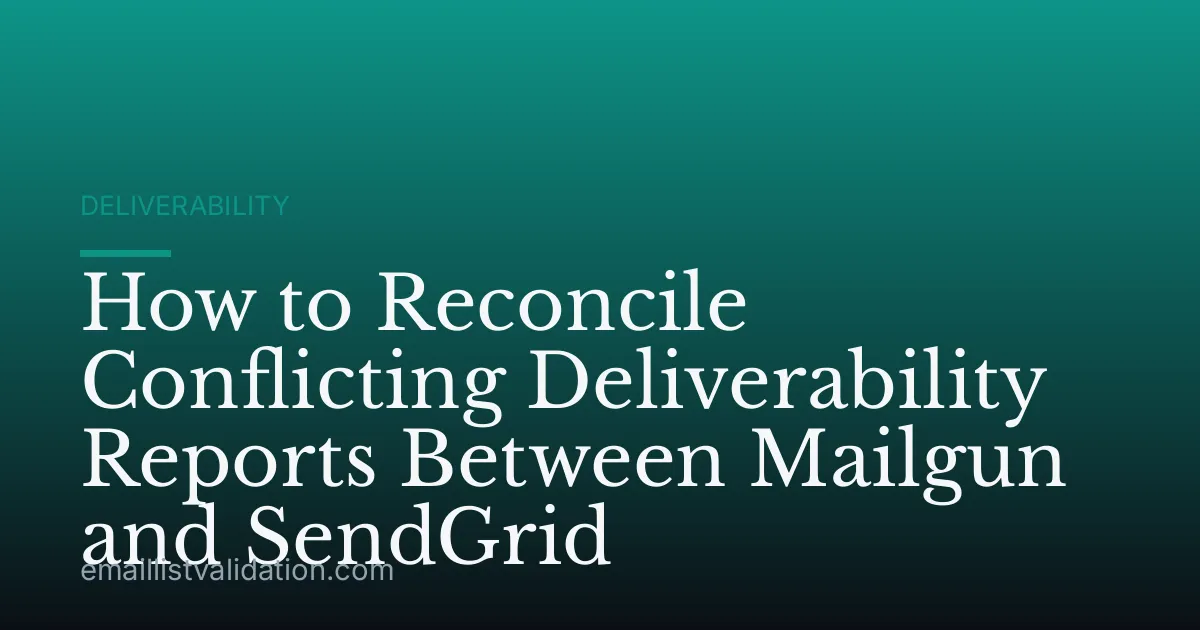 How to Reconcile Conflicting Deliverability Reports Between Mailgun and SendGrid