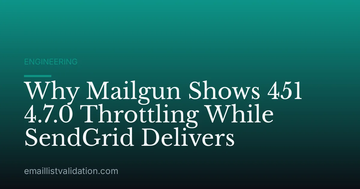 Why Mailgun Shows 451 4.7.0 Throttling While SendGrid Delivers