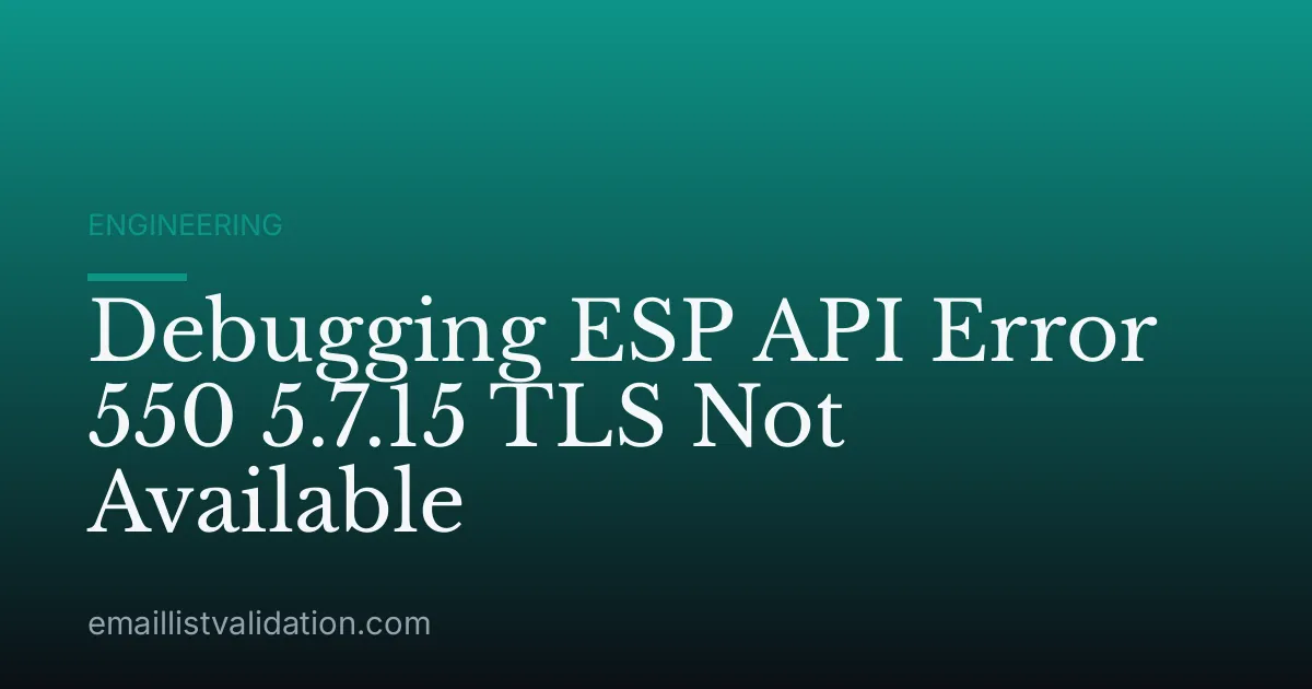 Debugging ESP API Error 550 5.7.15 TLS Not Available