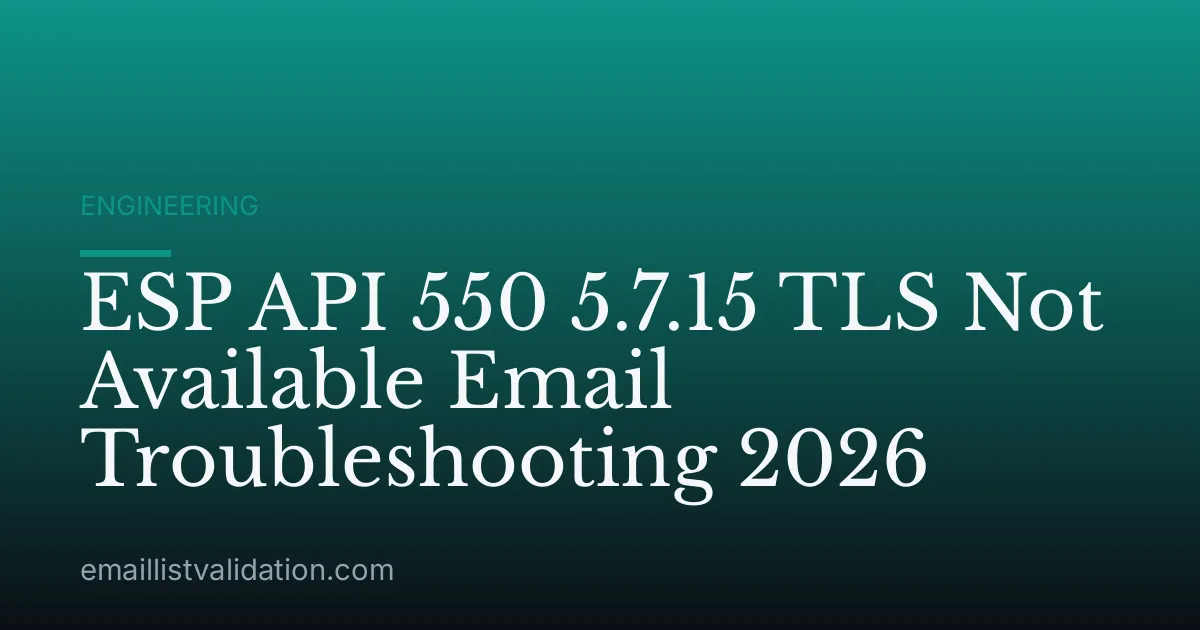 ESP API 550 5.7.15 TLS Not Available Email Troubleshooting 2026