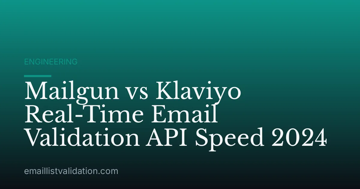Mailgun vs Klaviyo Real-Time Email Validation API Speed 2024