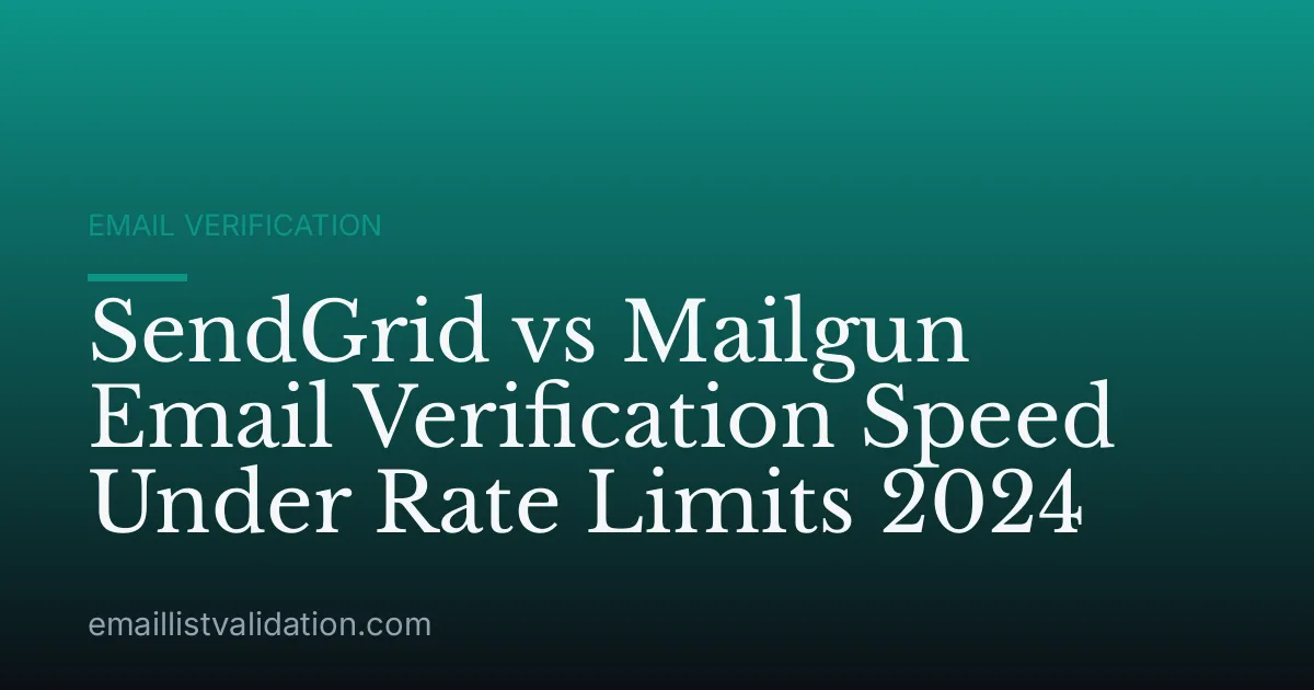 SendGrid vs Mailgun Email Verification Speed Under Rate Limits 2024