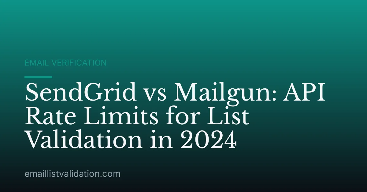 SendGrid vs Mailgun: API Rate Limits for List Validation in 2024