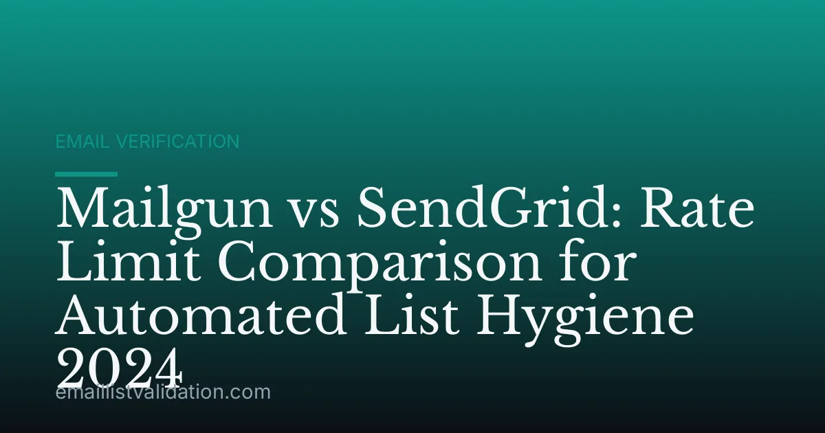 Mailgun vs SendGrid: Rate Limit Comparison for Automated List Hygiene 2024