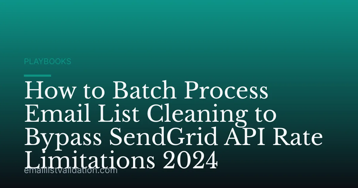 How to Batch Process Email List Cleaning to Bypass SendGrid API Rate Limitations 2024