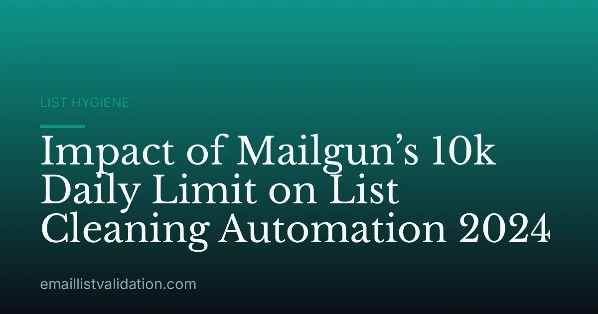 Impact of Mailgun’s 10k Daily Limit on List Cleaning Automation 2024