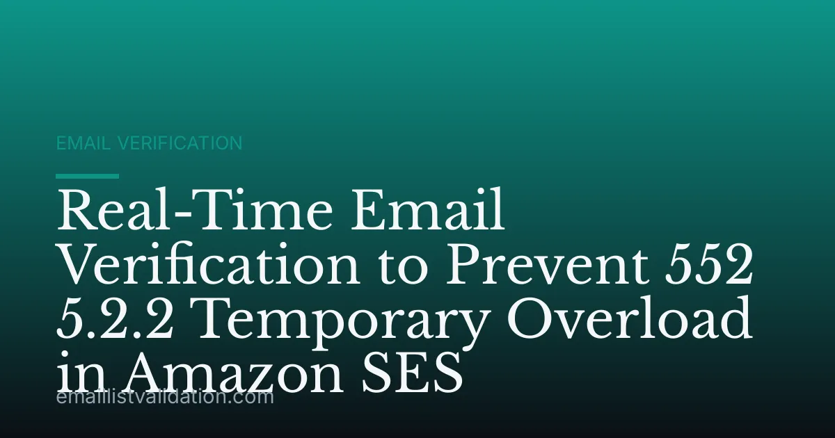 Real-Time Email Verification to Prevent 552 5.2.2 Temporary Overload in Amazon SES