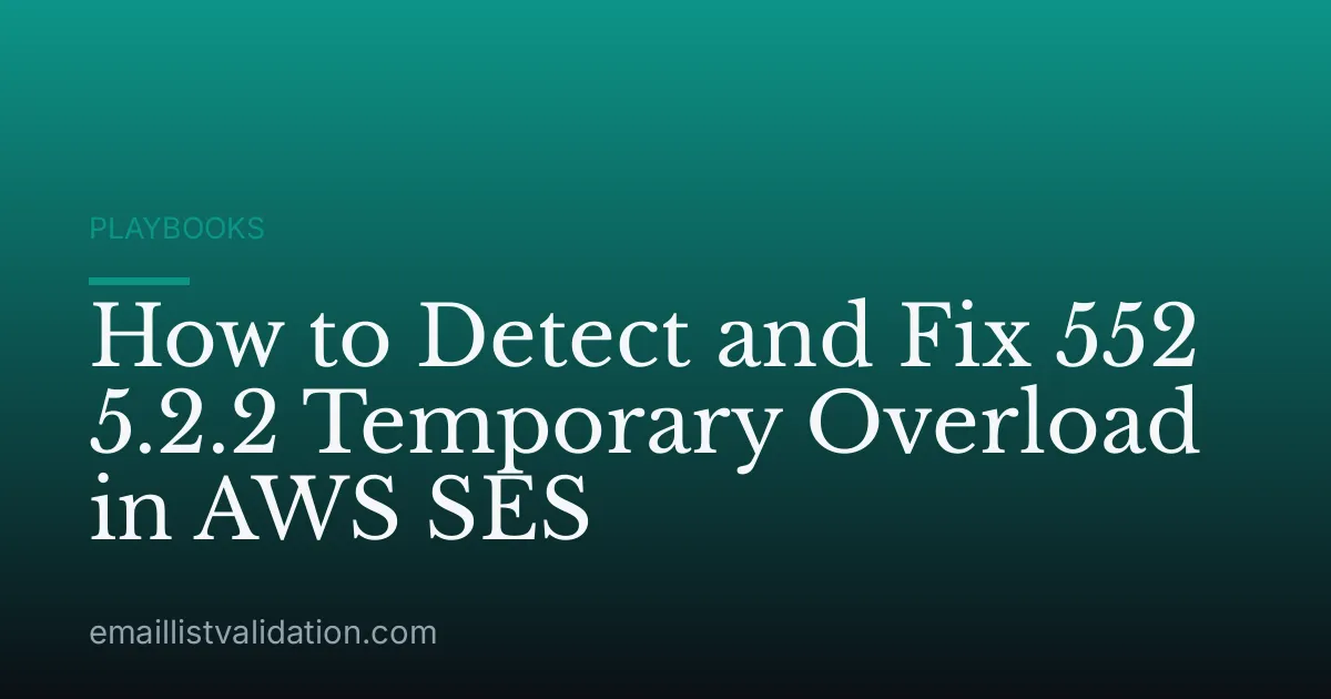How to Detect and Fix 552 5.2.2 Temporary Overload in AWS SES
