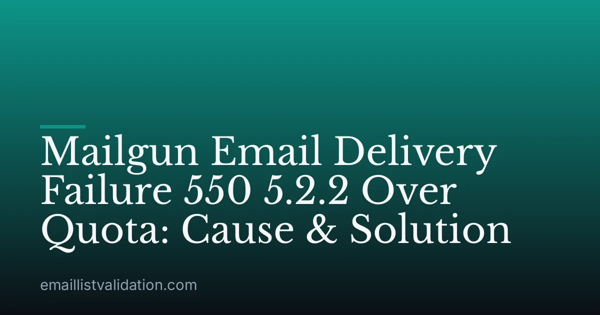 Mailgun Email Delivery Failure 550 5.2.2 Over Quota: Cause & Solution