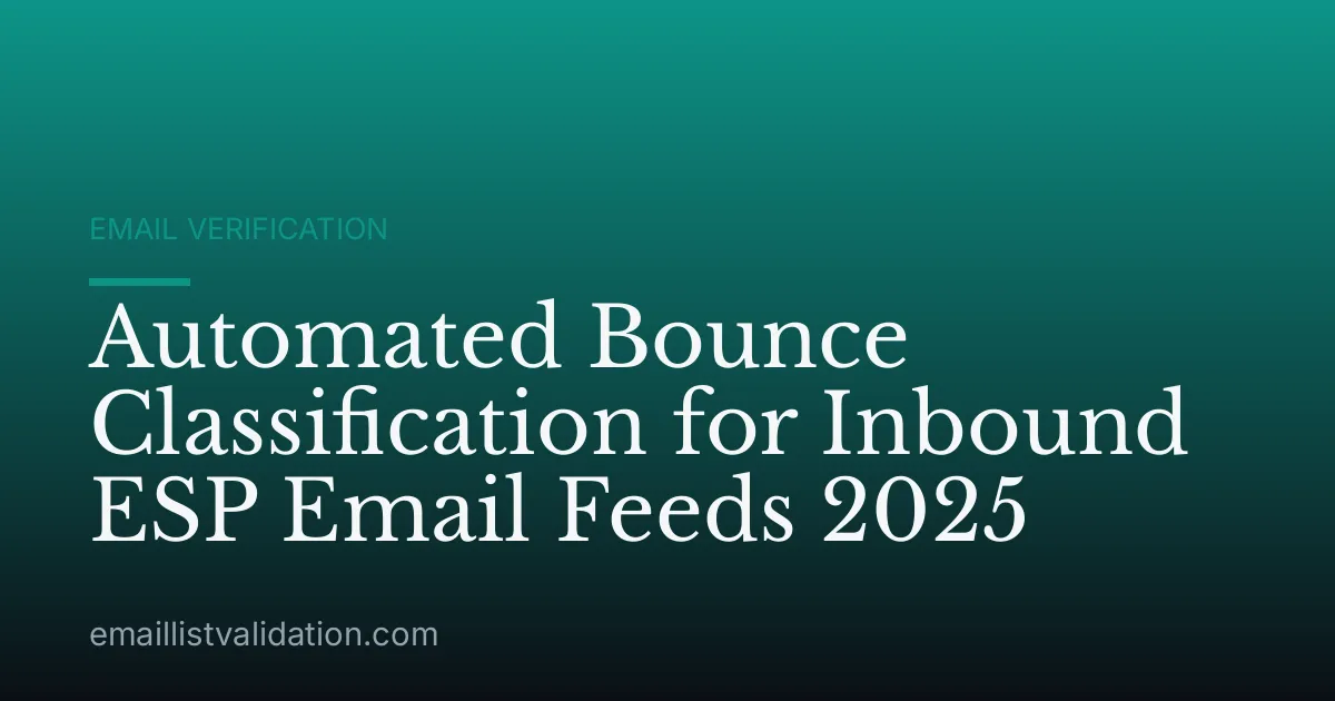 Automated Bounce Classification for Inbound ESP Email Feeds 2025