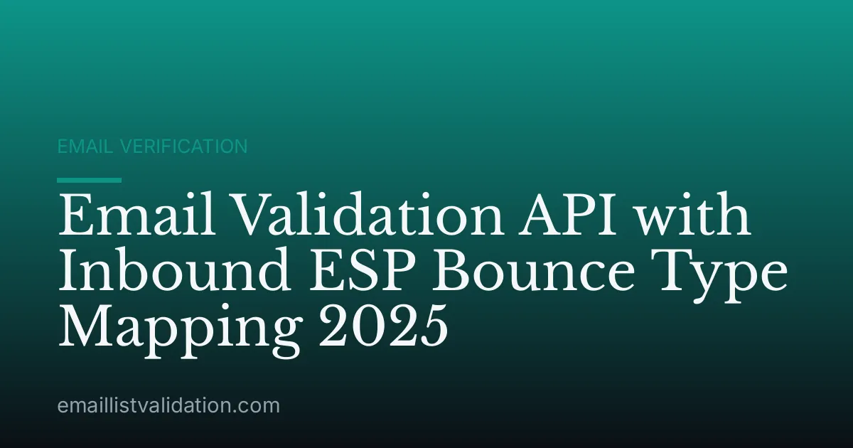 Email Validation API with Inbound ESP Bounce Type Mapping 2025