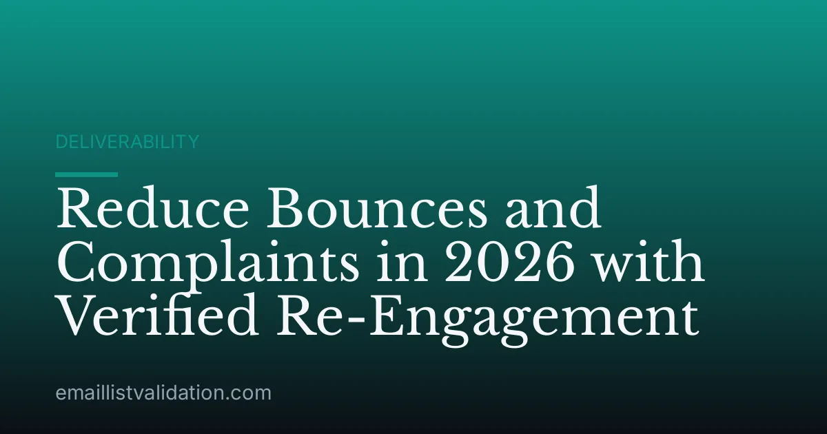 Reduce Bounces and Complaints in 2026 with Verified Re-Engagement