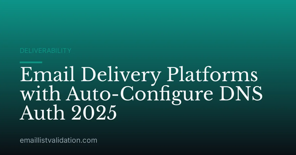 Email Delivery Platforms with Auto-Configure DNS Auth 2025