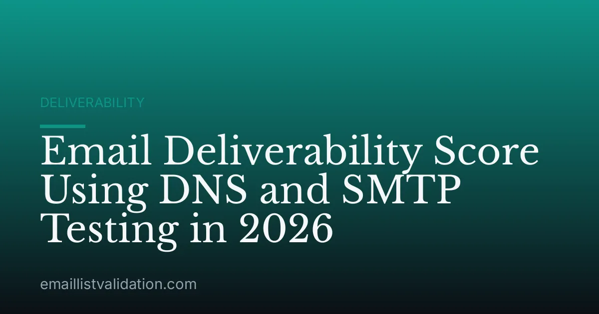 Email Deliverability Score Using DNS and SMTP Testing in 2026