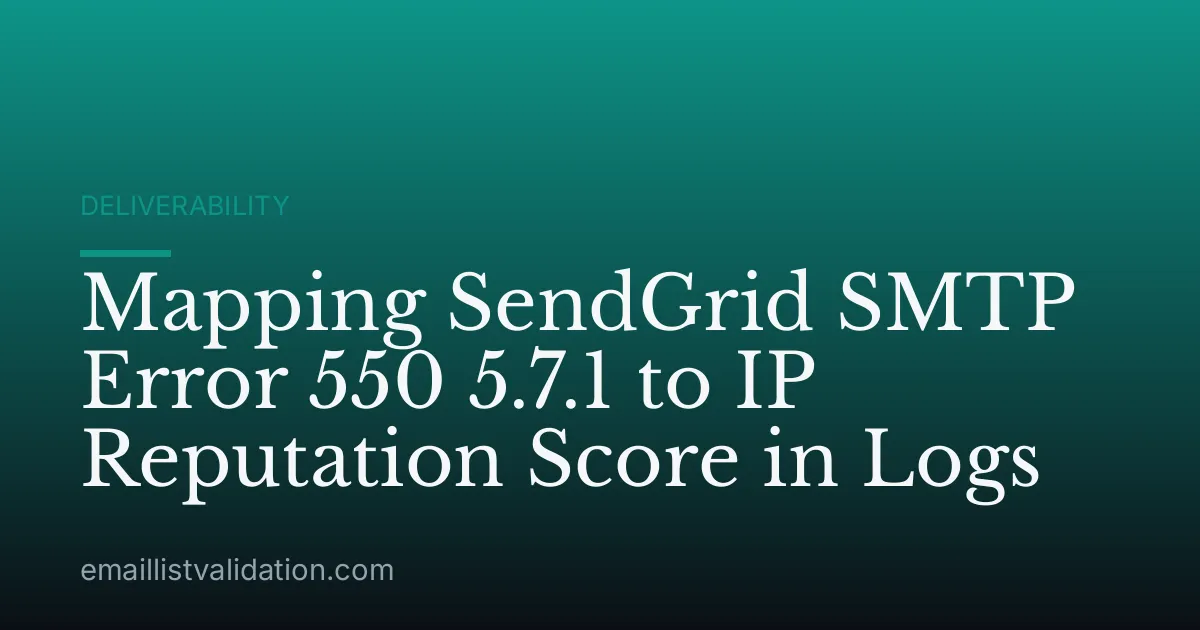 Mapping SendGrid SMTP Error 550 5.7.1 to IP Reputation Score in Logs