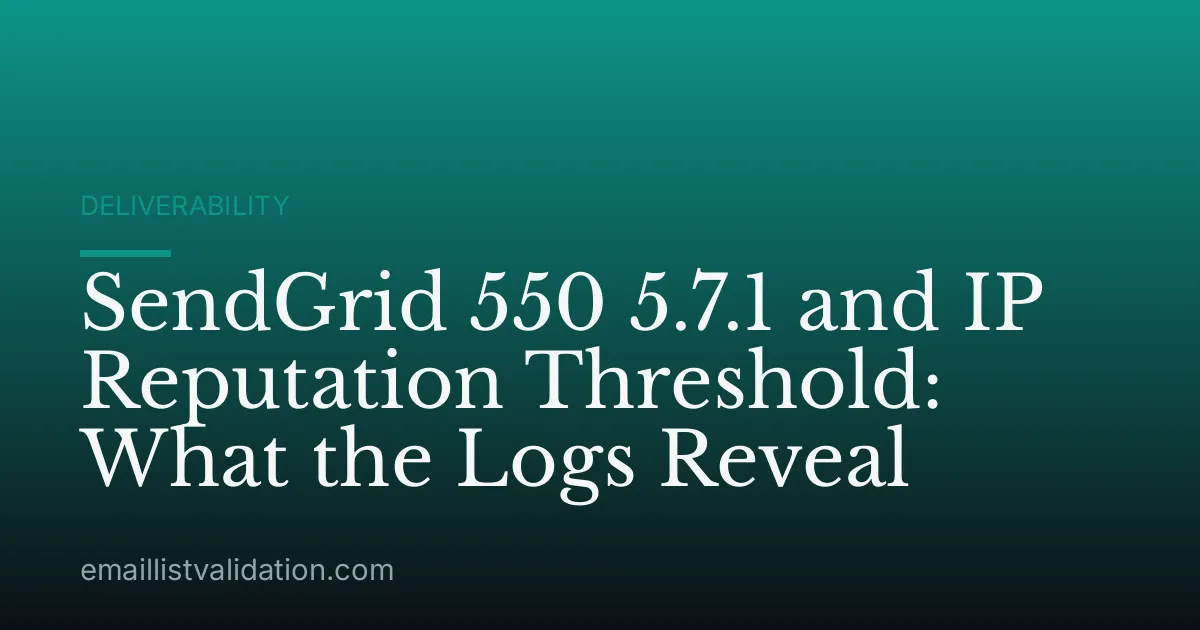 SendGrid 550 5.7.1 and IP Reputation Threshold: What the Logs Reveal