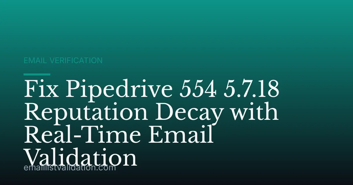 Fix Pipedrive 554 5.7.18 Reputation Decay with Real-Time Email Validation