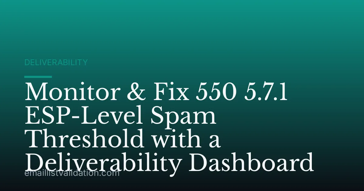 Monitor & Fix 550 5.7.1 ESP-Level Spam Threshold with a Deliverability Dashboard