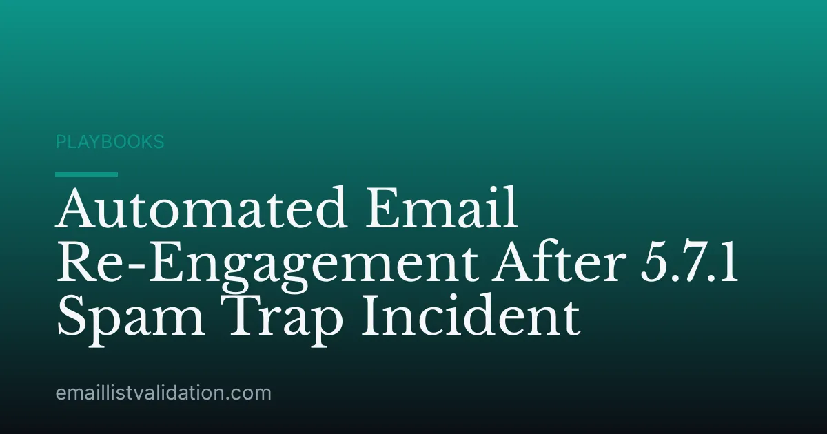 Automated Email Re-Engagement After 5.7.1 Spam Trap Incident