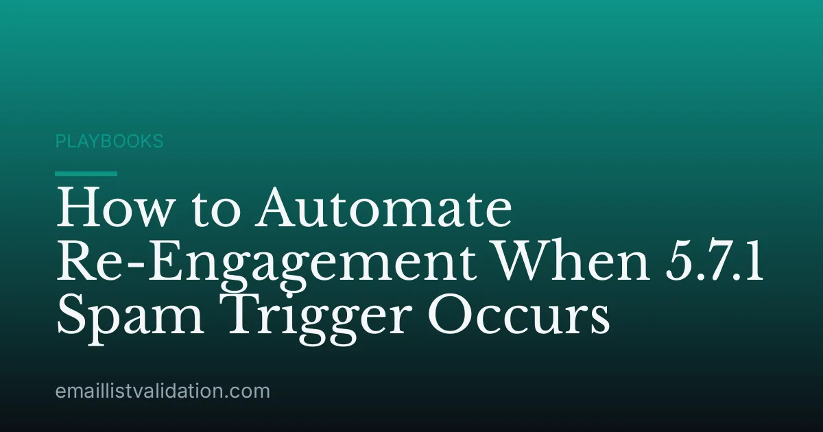 How to Automate Re-Engagement When 5.7.1 Spam Trigger Occurs