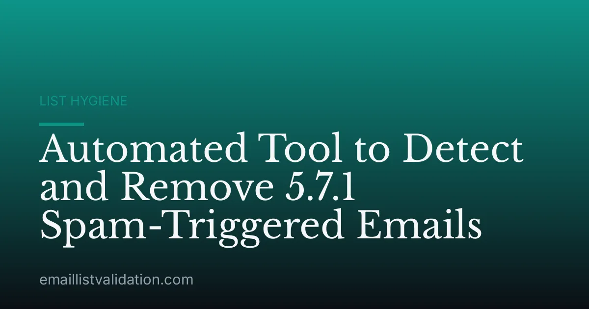 Automated Tool to Detect and Remove 5.7.1 Spam-Triggered Emails