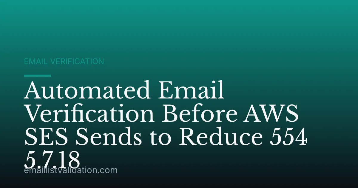 Automated Email Verification Before AWS SES Sends to Reduce 554 5.7.18